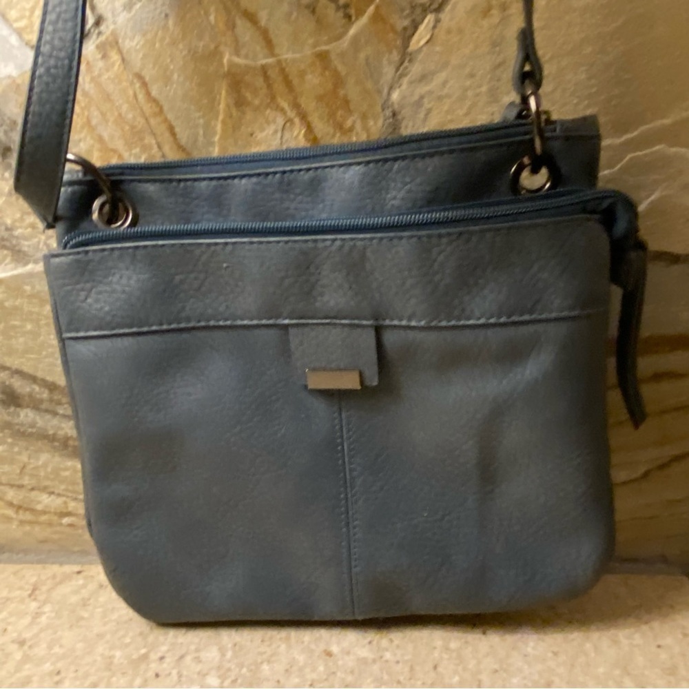 Mia and Luca beautiful shade of Blue in a vegan leather Crossbody Bag - Picture 9 of 12